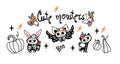 Set of cute monsters for Halloween. Vector. Royalty Free Stock Photo